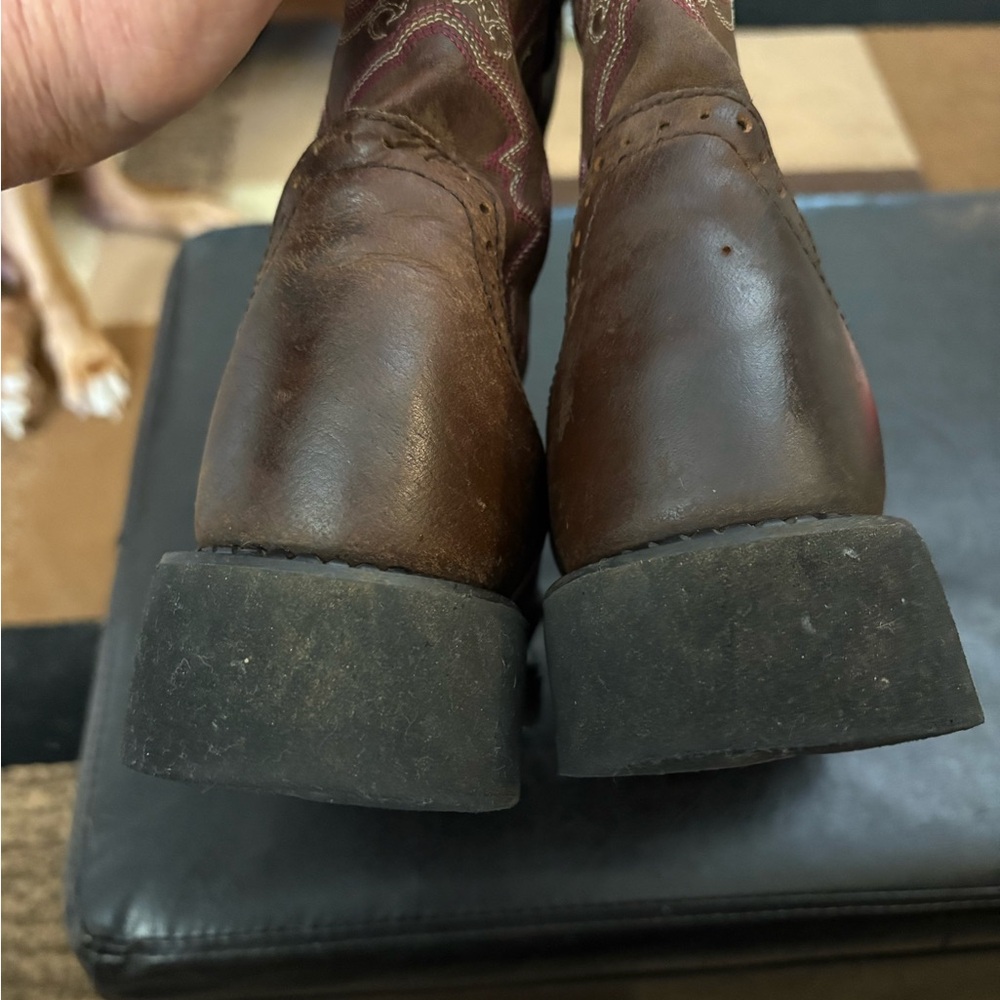 Justin Gypsy Boots Women Size 7B Brown Leather Pull On Western L9903 Round Toe - Picture 5 of 8